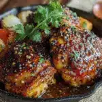 one-pan honey garlic chicken - featured image