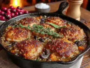 one-pot fall harvest chicken and wild rice skillet - featured image