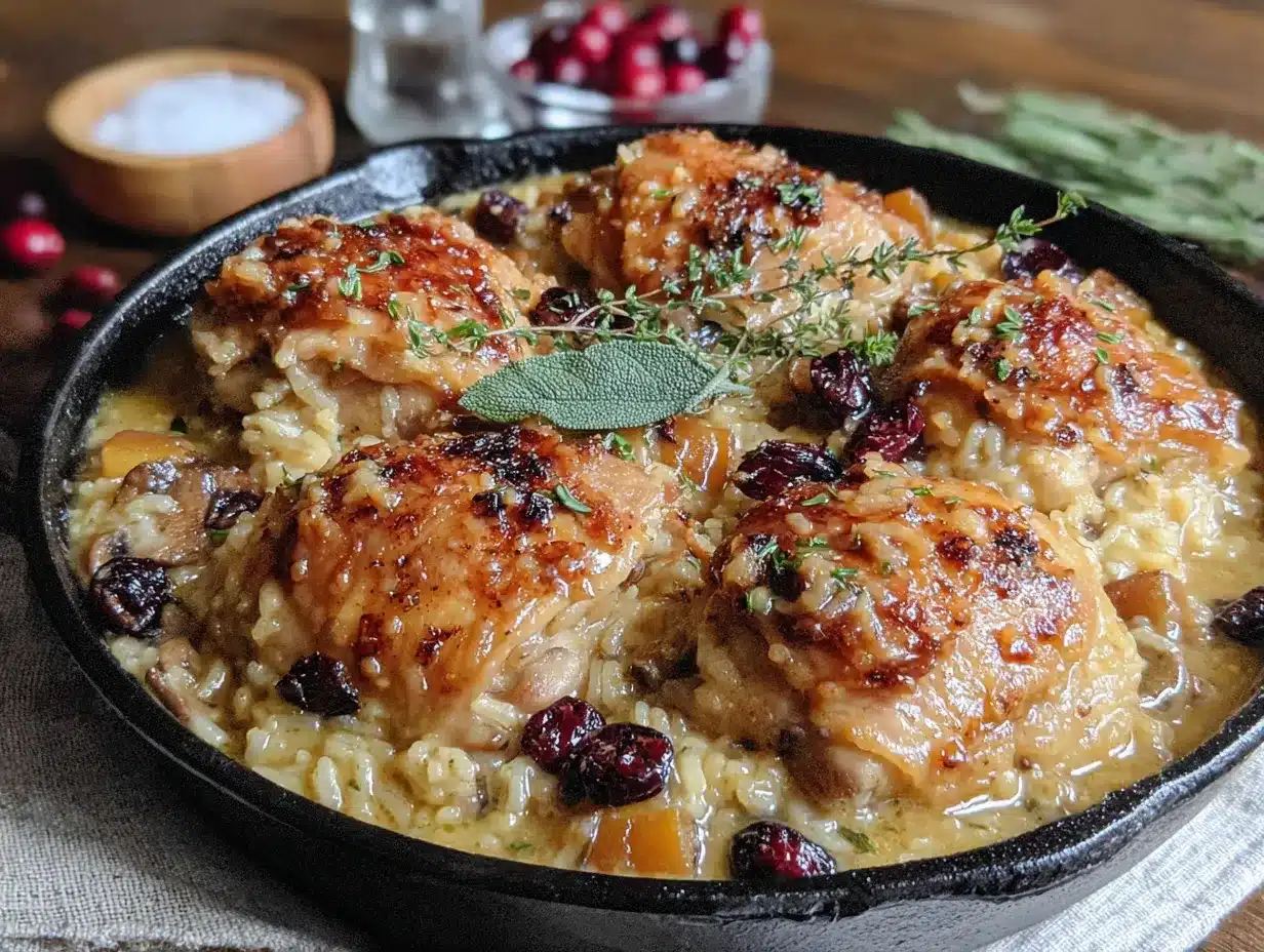 one-pot fall harvest chicken and wild rice skillet preparation steps