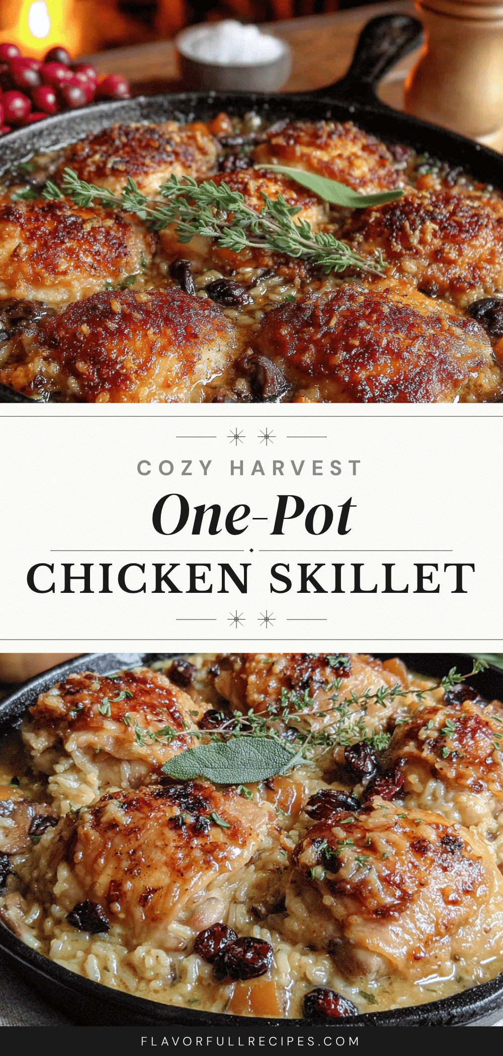 one-pot fall harvest chicken and wild rice skillet recipe