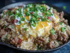 one-pot ground beef and rice skillet - featured image