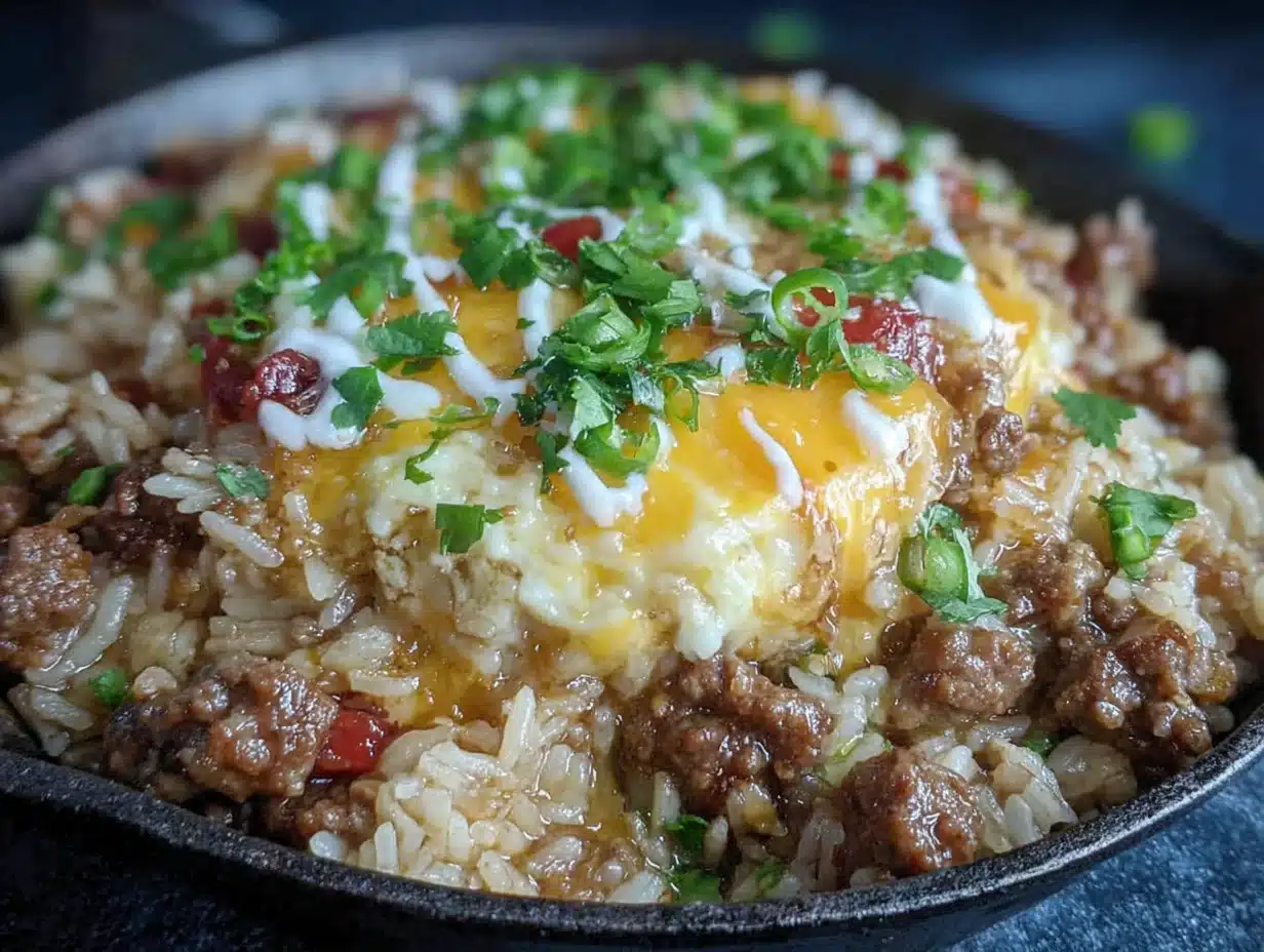 one-pot ground beef and rice skillet - featured image