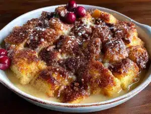 overnight eggnog french toast casserole - featured image