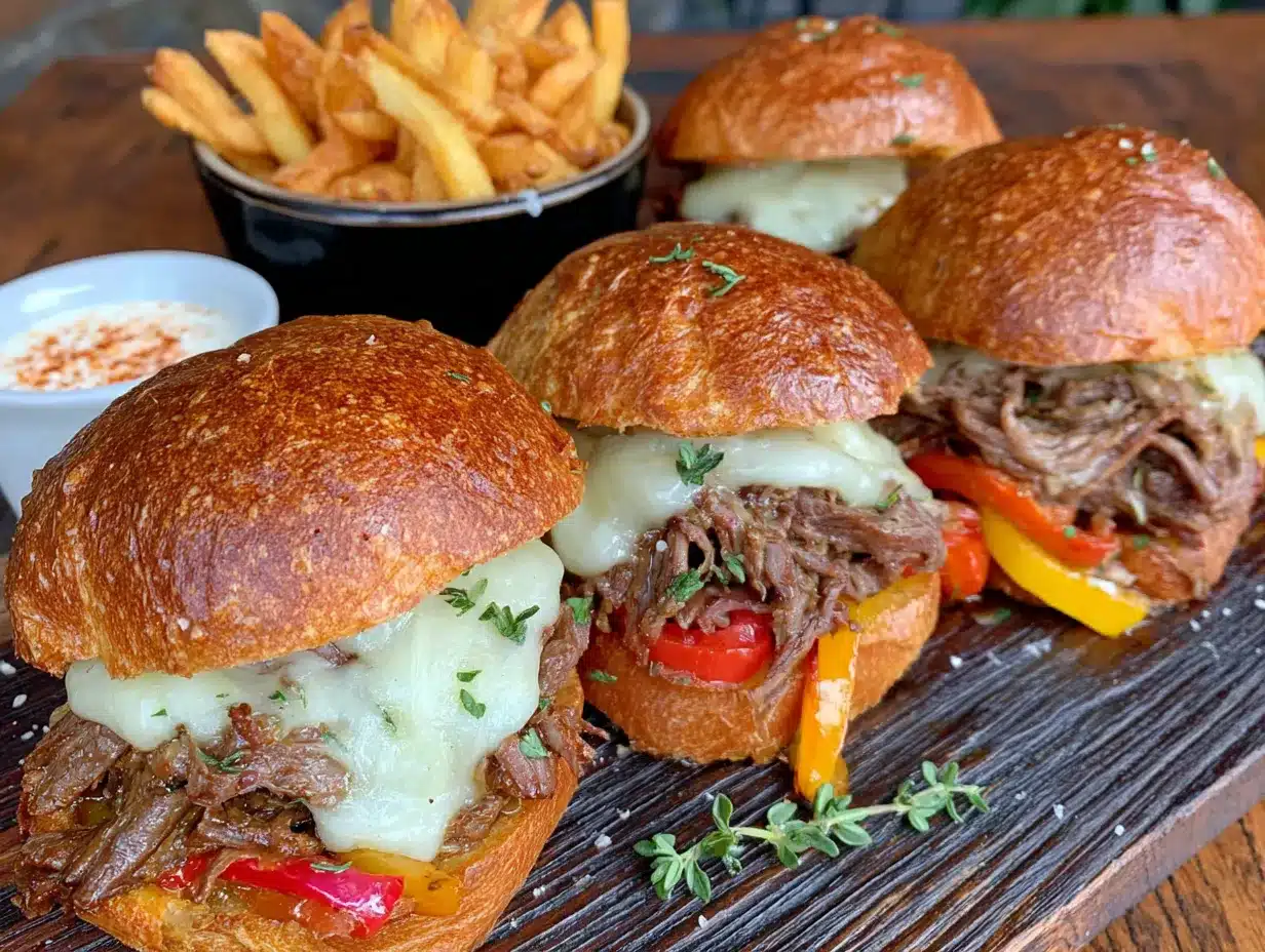 Philly cheesesteak sliders preparation steps