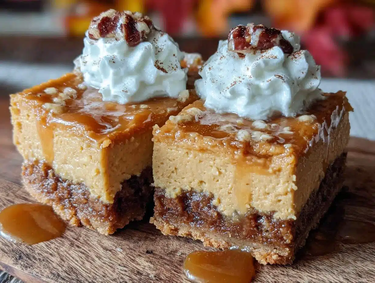 pumpkin cheesecake bars with gingersnap crust - featured image