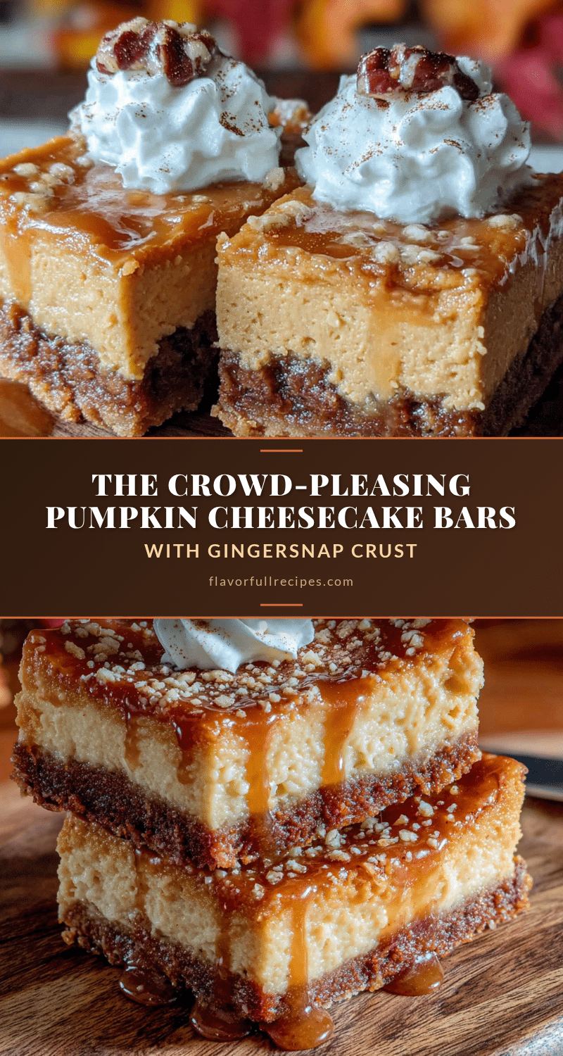 pumpkin cheesecake bars with gingersnap crust recipe