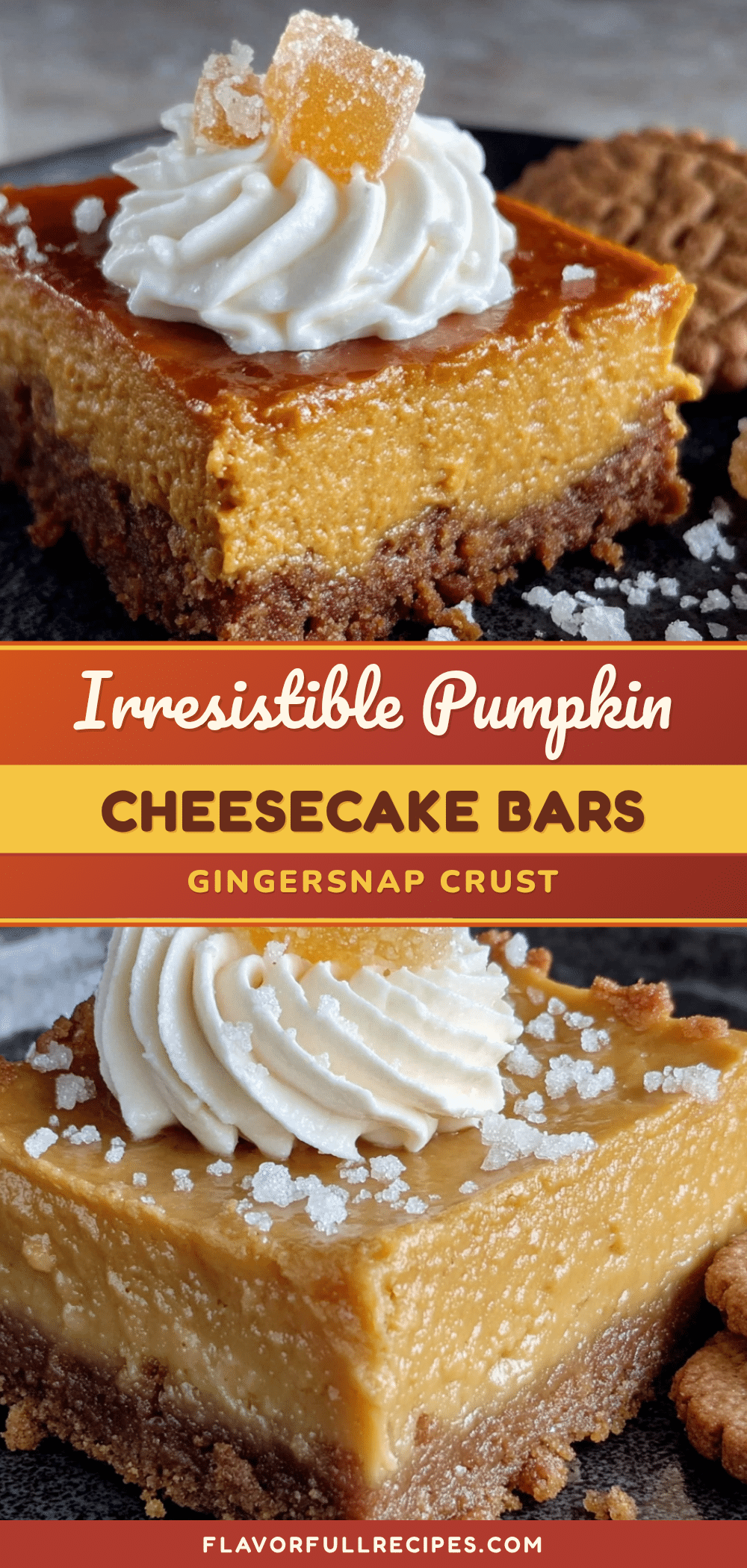 pumpkin cheesecake bars with gingersnap crust recipe
