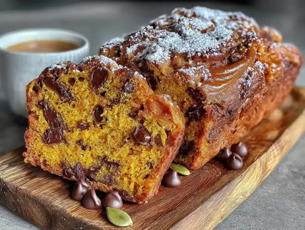 pumpkin chocolate chip bread - featured image