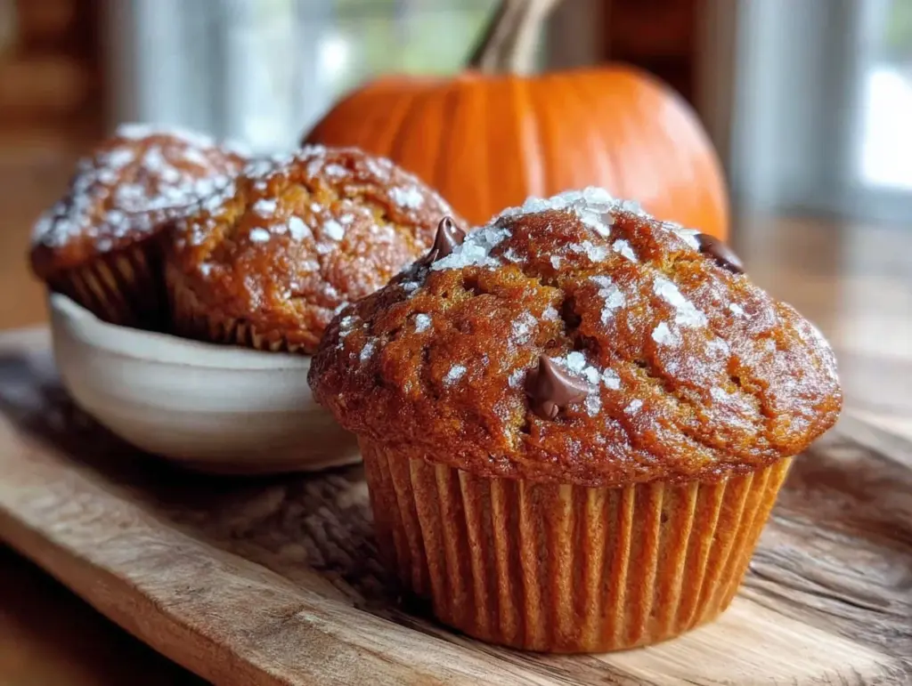 pumpkin chocolate chip muffins - featured image