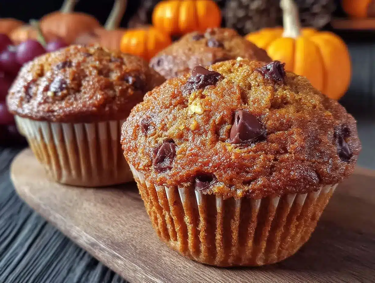 pumpkin chocolate chip muffins preparation steps