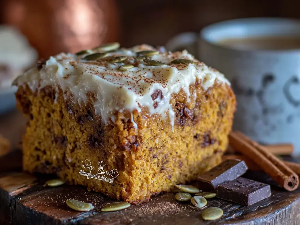 pumpkin chocolate chip snack cake - featured image