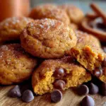 pumpkin chocolate chip snickerdoodle cookies - featured image