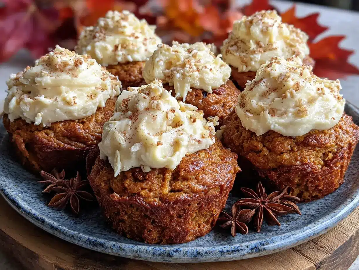 pumpkin muffins with cream cheese frosting preparation steps