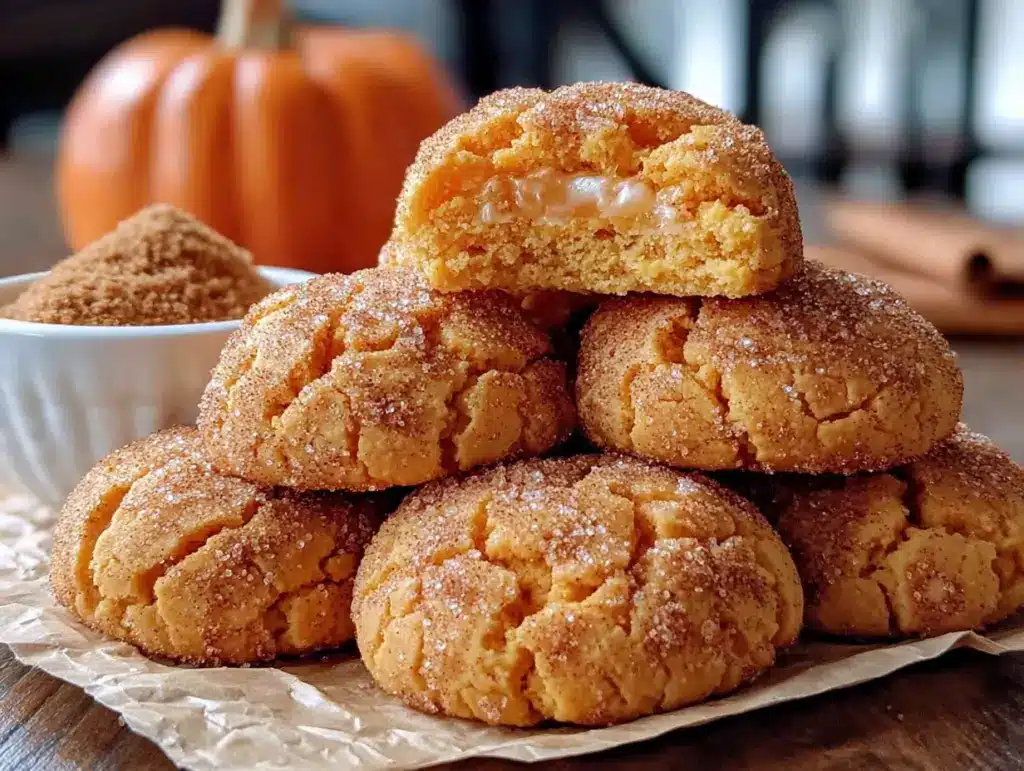 pumpkin snickerdoodle cookies - featured image