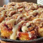 pumpkin spice cinnamon roll breakfast casserole - featured image