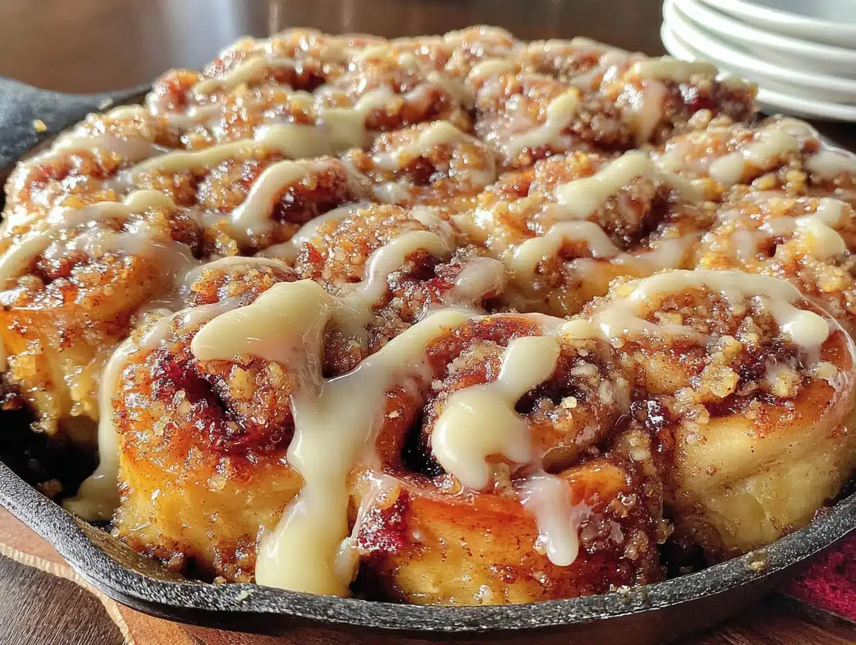 pumpkin spice cinnamon roll breakfast casserole - featured image