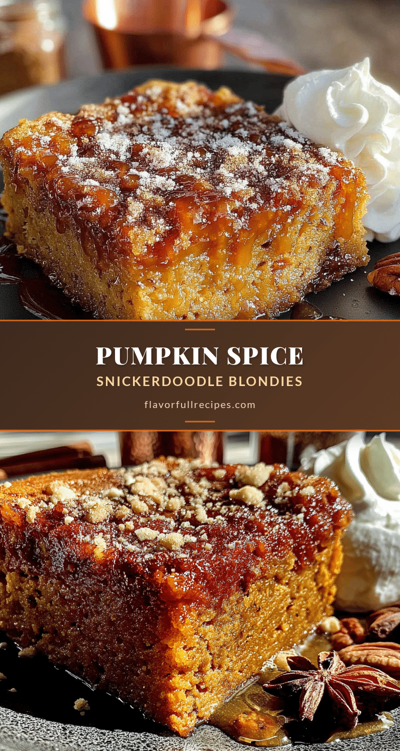 Pumpkin Spice Snickerdoodle Blondies recipe
