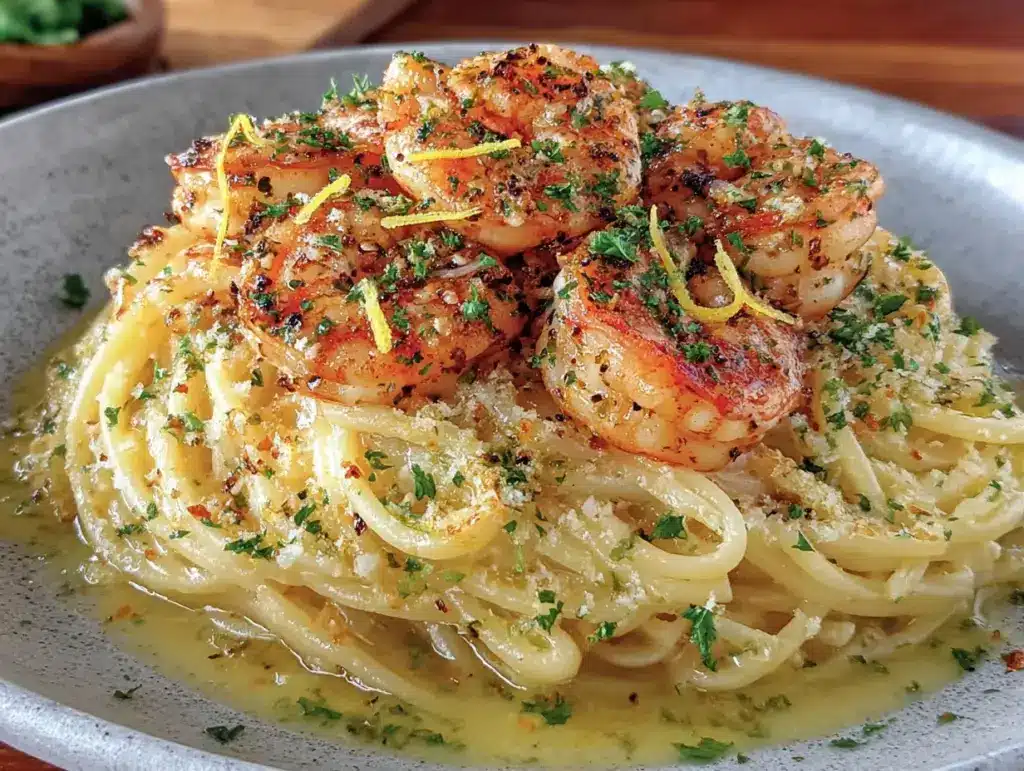 quick garlic butter shrimp pasta - featured image