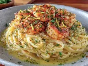 quick garlic butter shrimp pasta - featured image