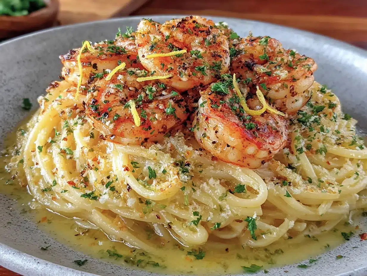quick garlic butter shrimp pasta - featured image