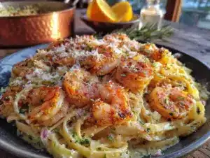 quick garlic butter shrimp pasta - featured image