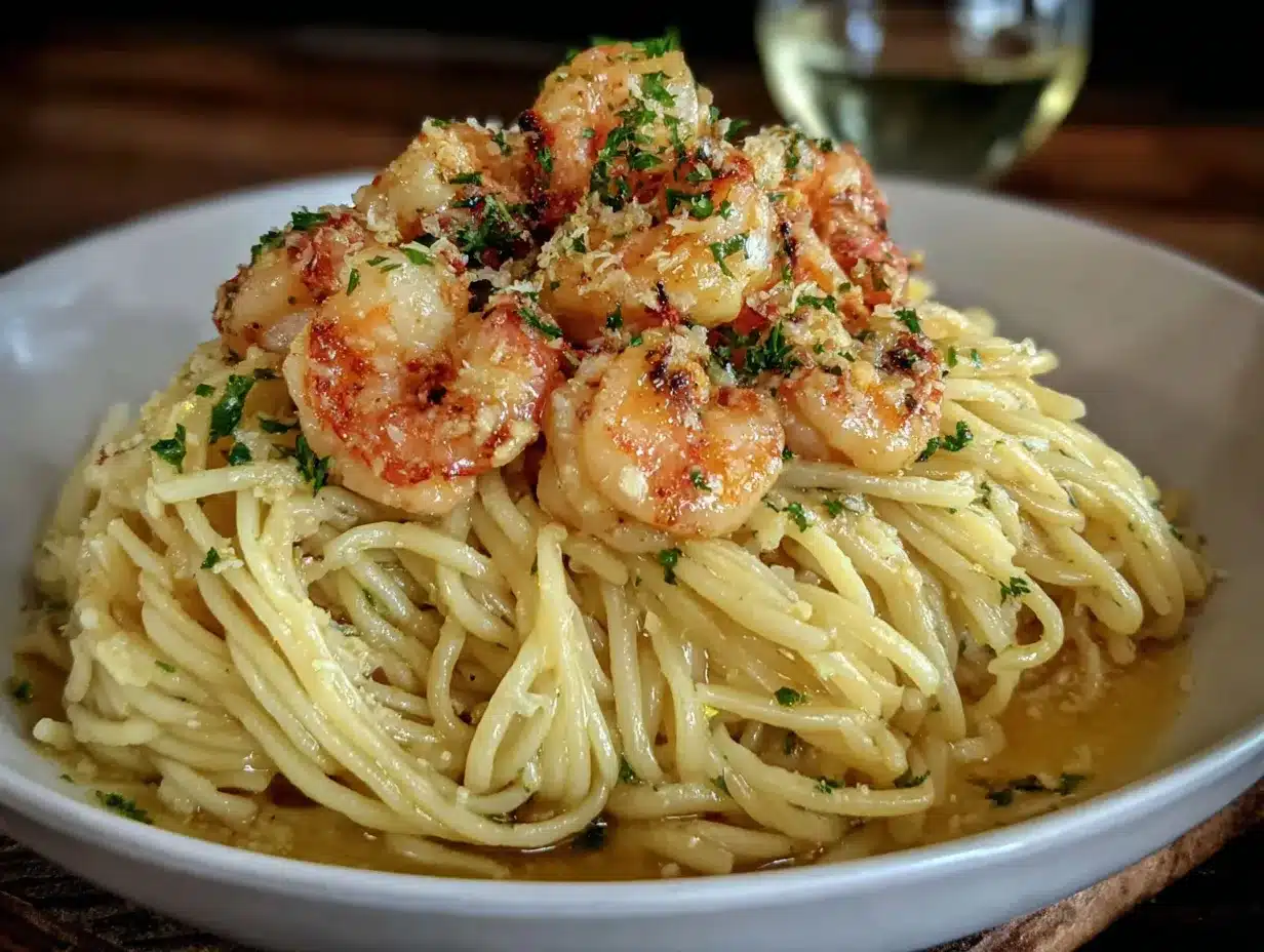quick garlic butter shrimp pasta preparation steps