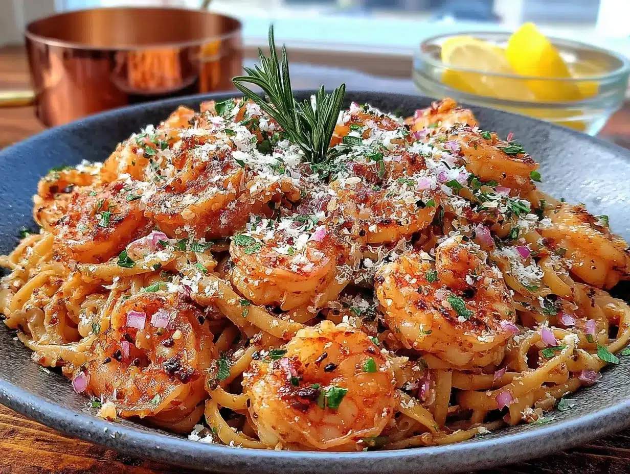 quick garlic butter shrimp pasta preparation steps