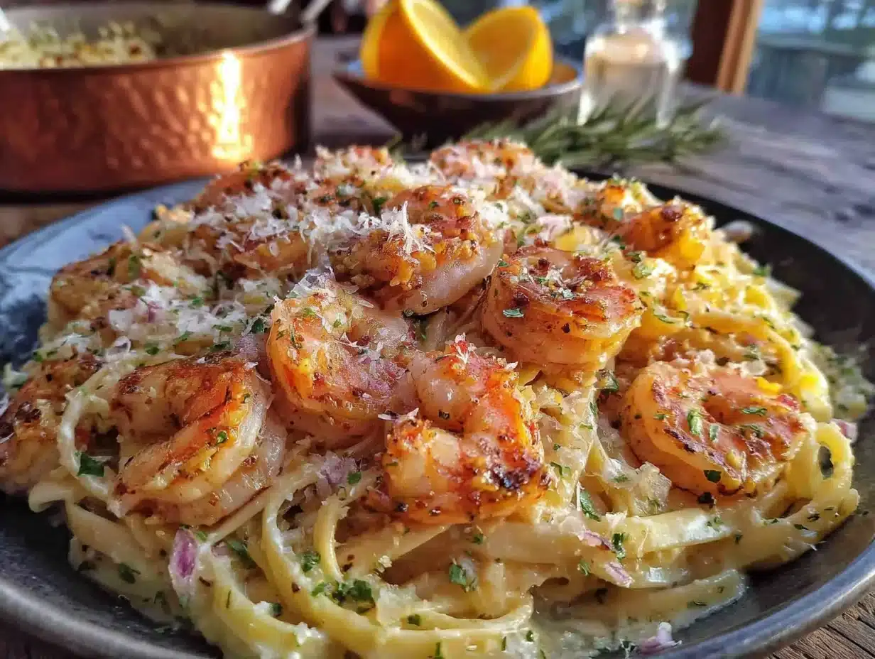 quick garlic butter shrimp pasta - featured image