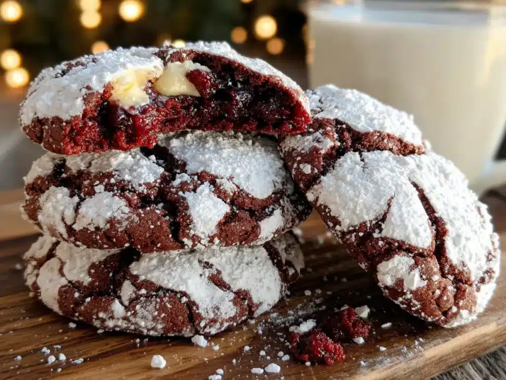 red velvet crinkle cookies - featured image