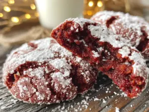 red velvet crinkle cookies - featured image
