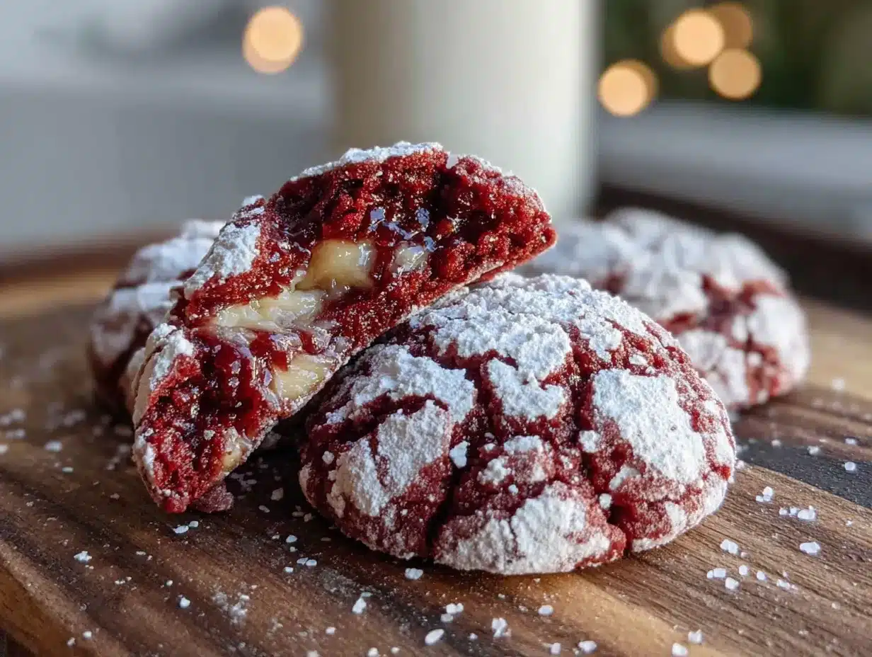 red velvet crinkle cookies preparation steps