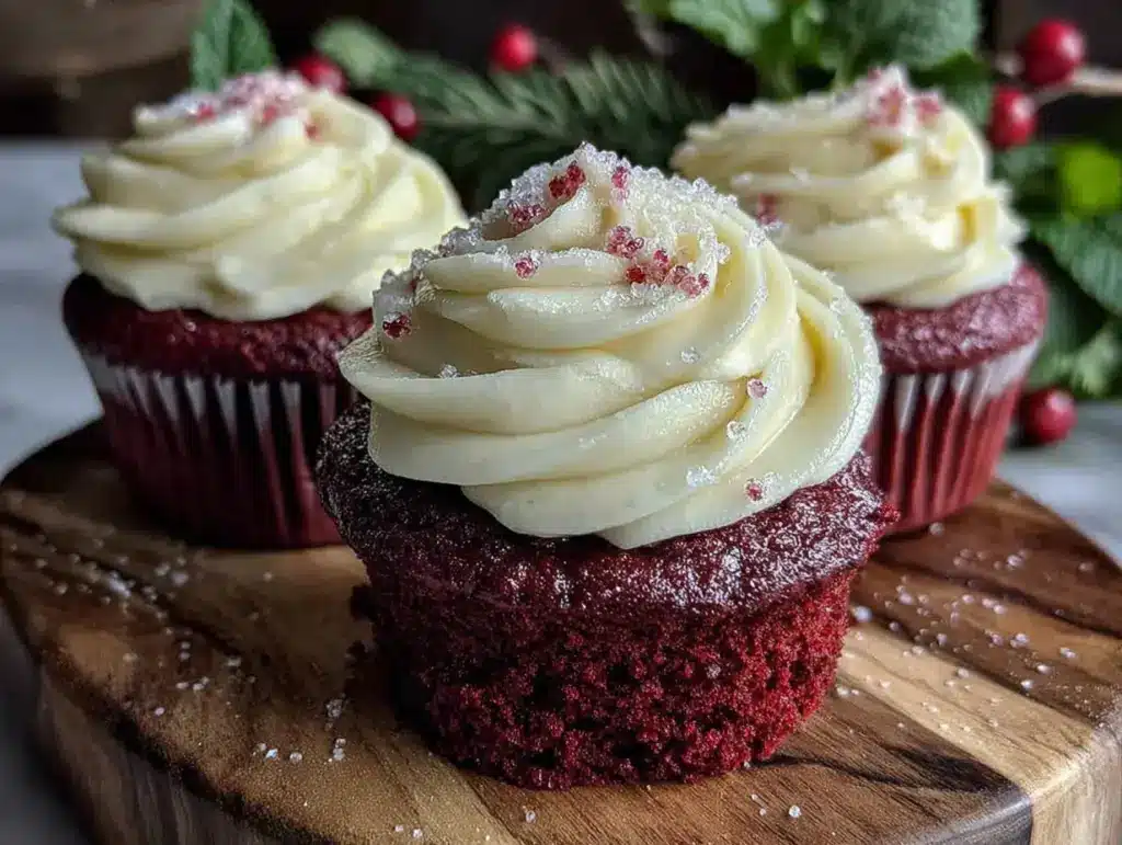 red velvet heart-shaped cupcakes - featured image