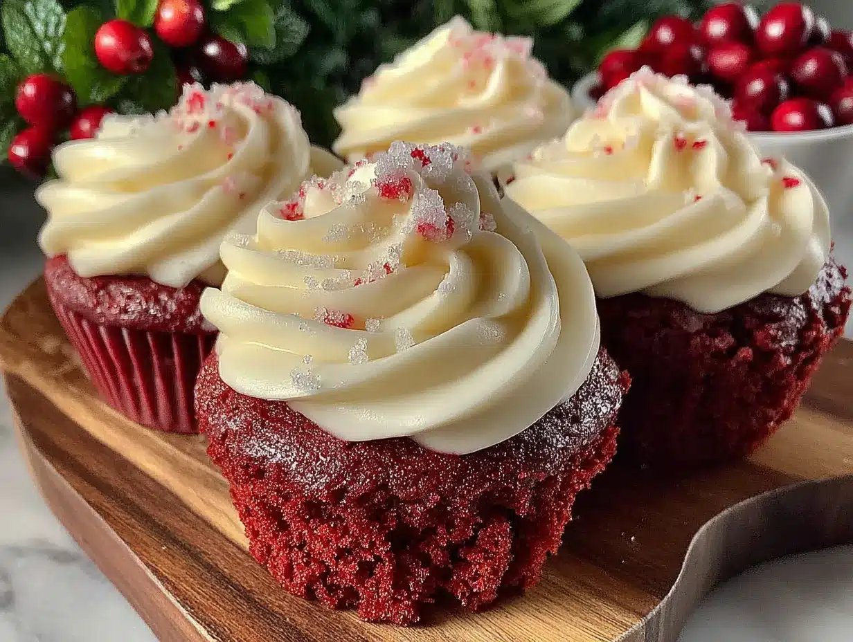 red velvet heart-shaped cupcakes preparation steps