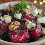 roasted beet apple salad with goat cheese - featured image
