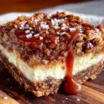 Salted Caramel Apple Crisp Cheesecake Bars - featured image