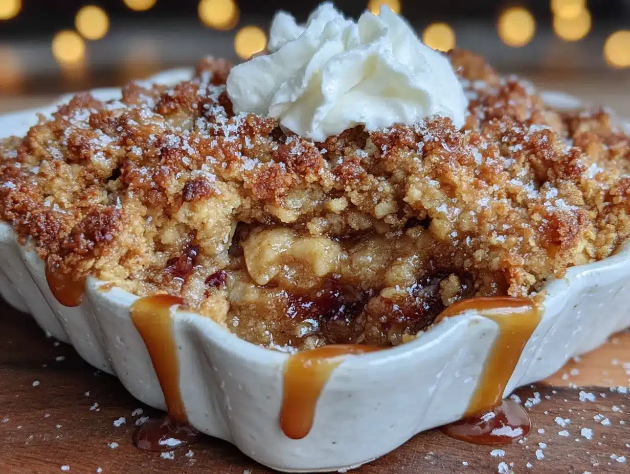 salted caramel apple crisp for two preparation steps