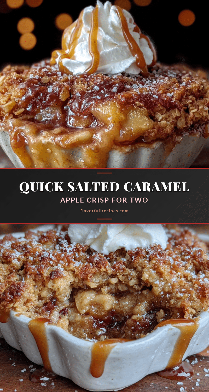 salted caramel apple crisp for two recipe