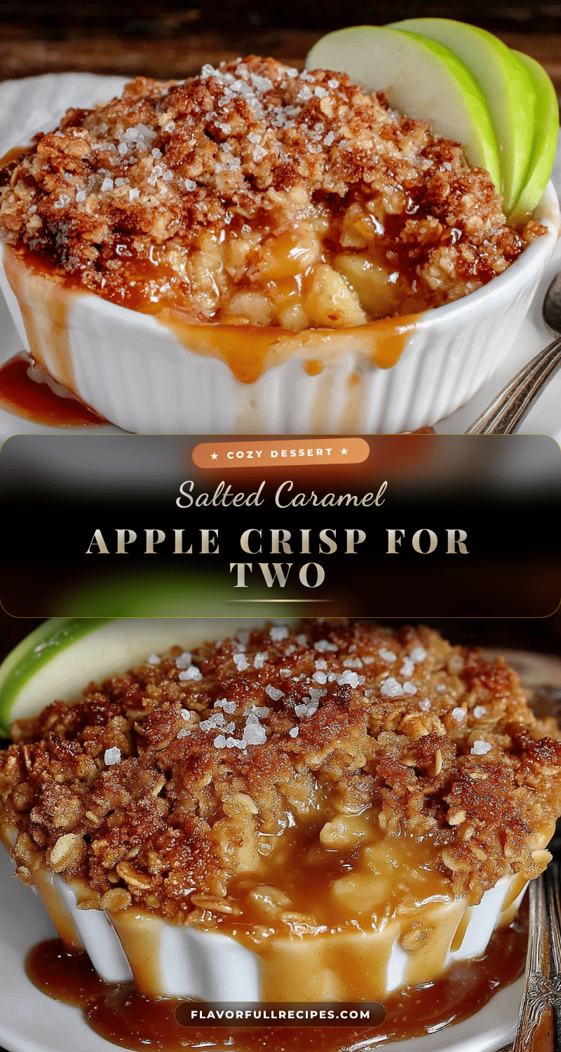 salted caramel apple crisp for two recipe