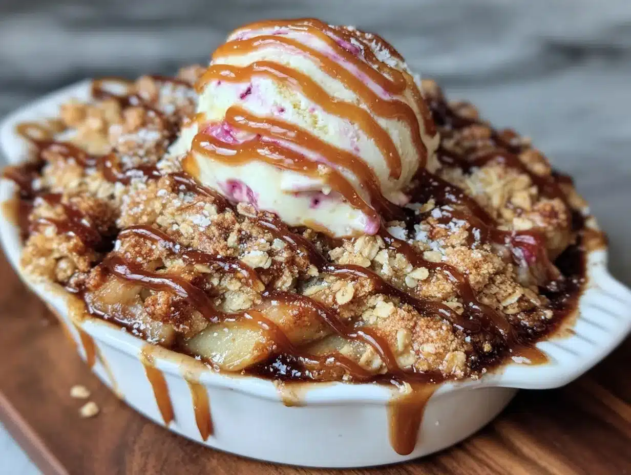Salted Caramel Apple Crisp preparation steps