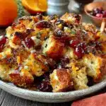 savory cranberry orange sourdough stuffing - featured image