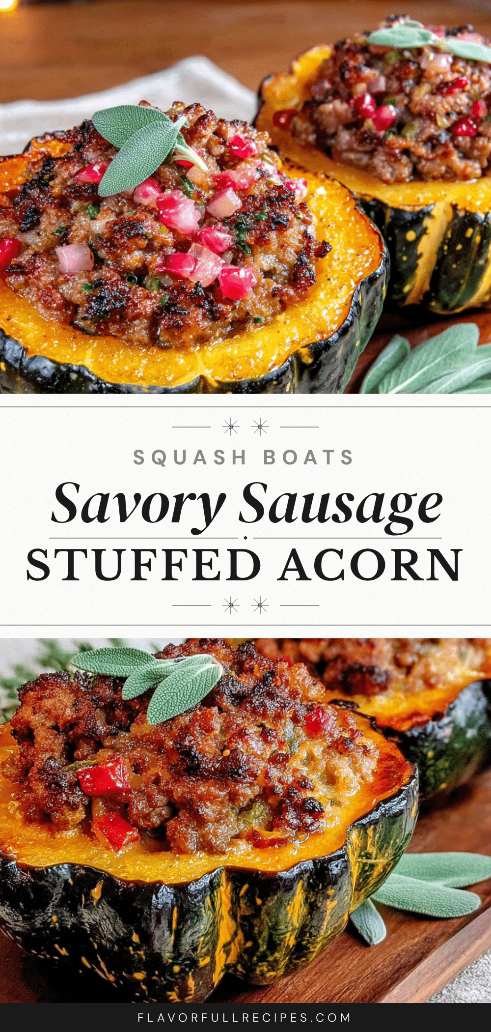 savory sausage-stuffed acorn squash boats recipe