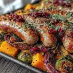 sheet pan sausage and fall vegetables - featured image
