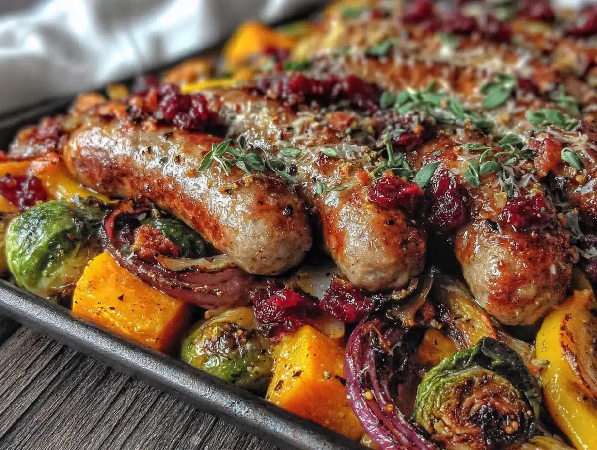 sheet pan sausage and fall vegetables - featured image