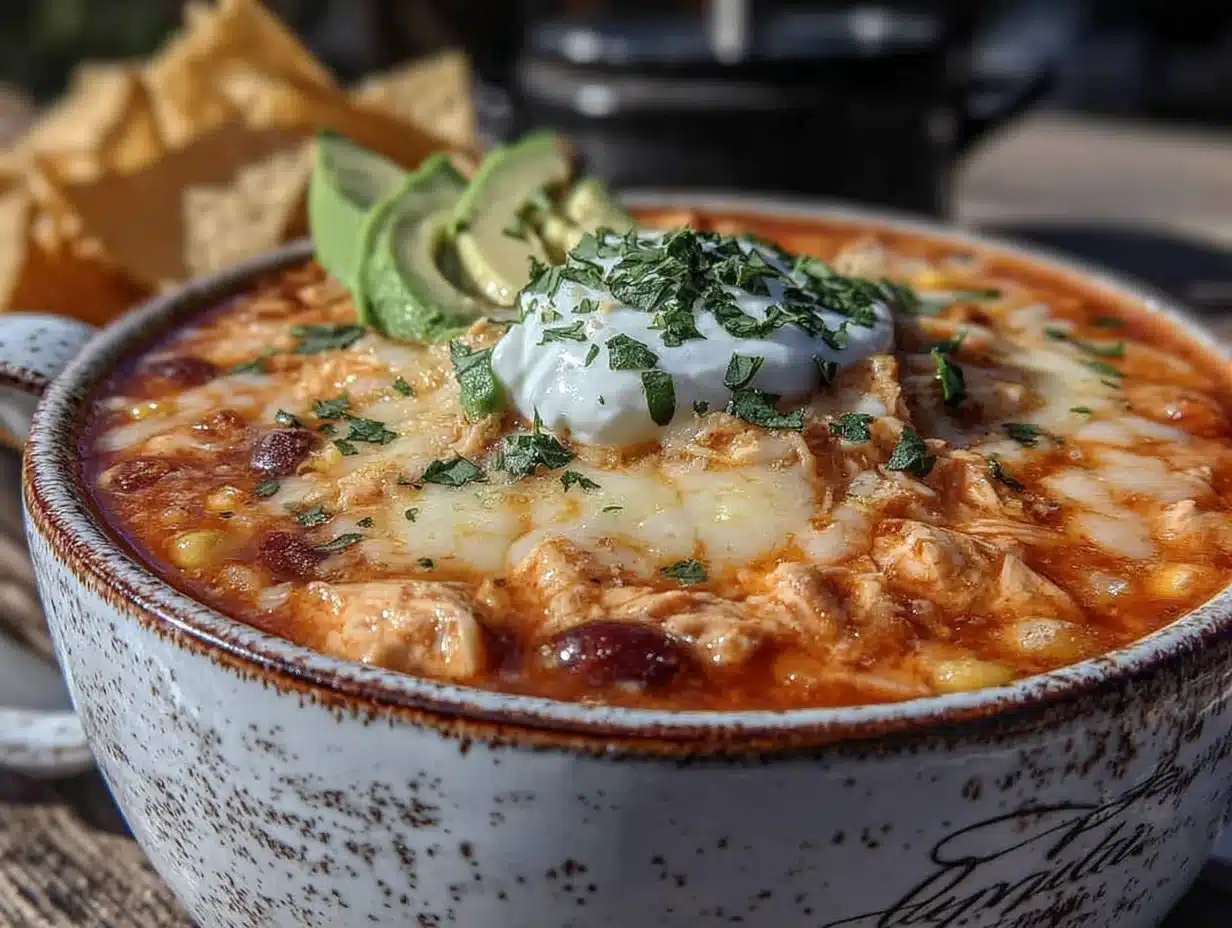 slow cooker chicken enchilada soup - featured image