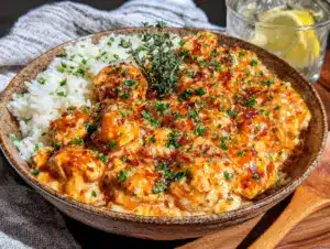 slow cooker honey garlic chicken and rice - featured image