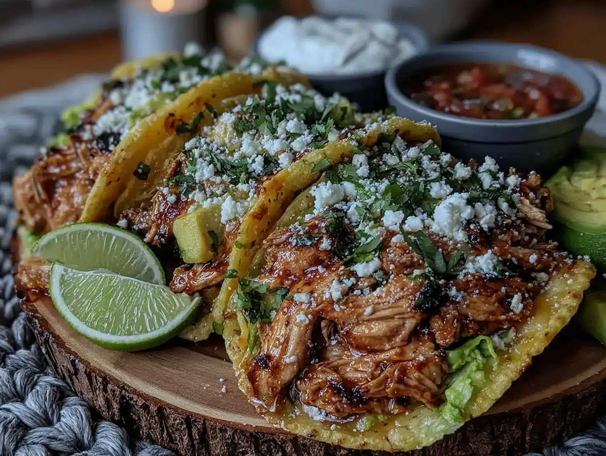 slow cooker salsa chicken tacos preparation steps