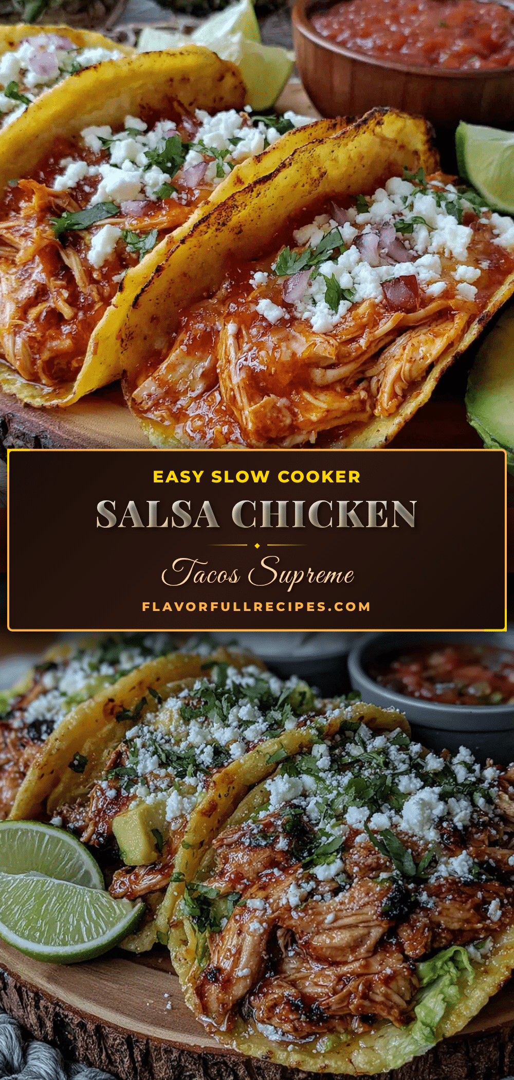 slow cooker salsa chicken tacos recipe