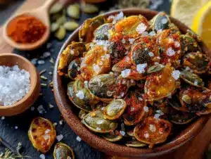 smoky sea salt roasted pumpkin seeds - featured image