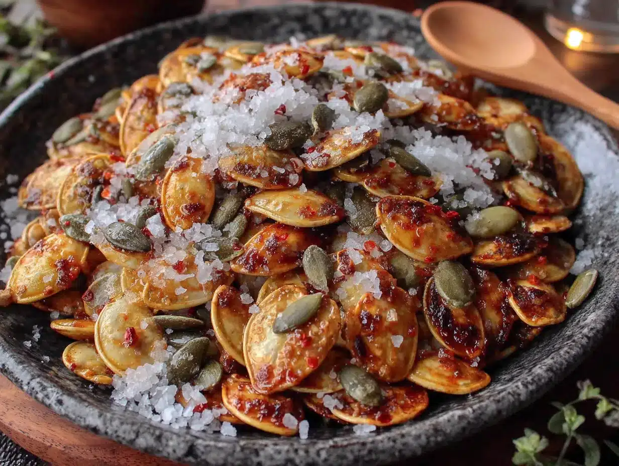 smoky sea salt roasted pumpkin seeds preparation steps