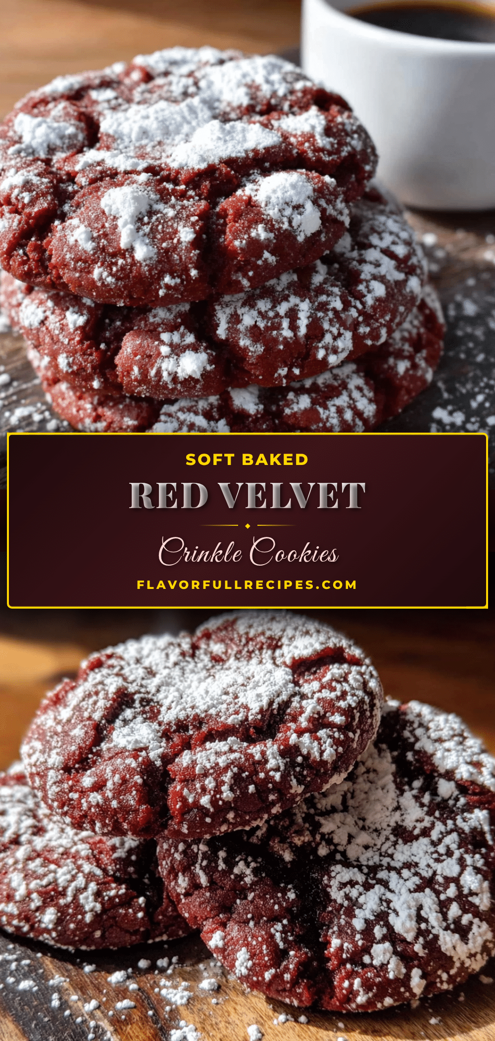 soft baked red velvet crinkle cookies recipe